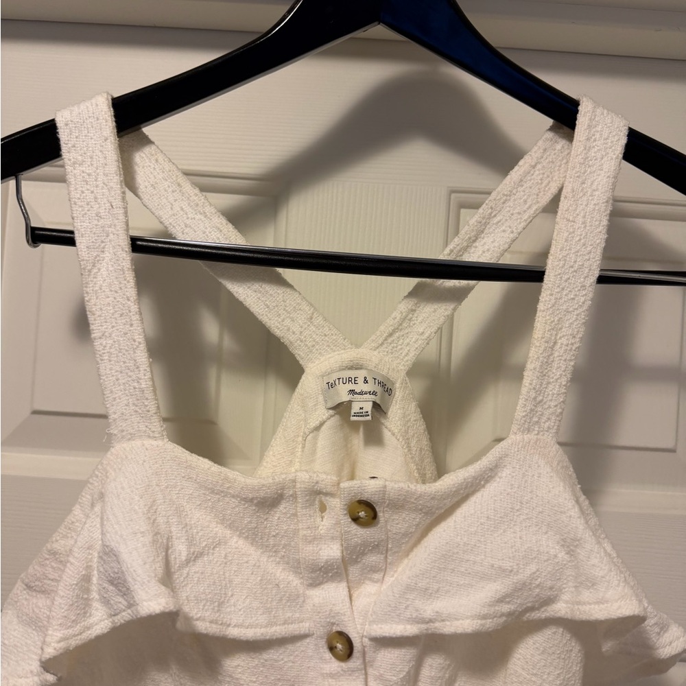 Madewell White Textured Tank Top